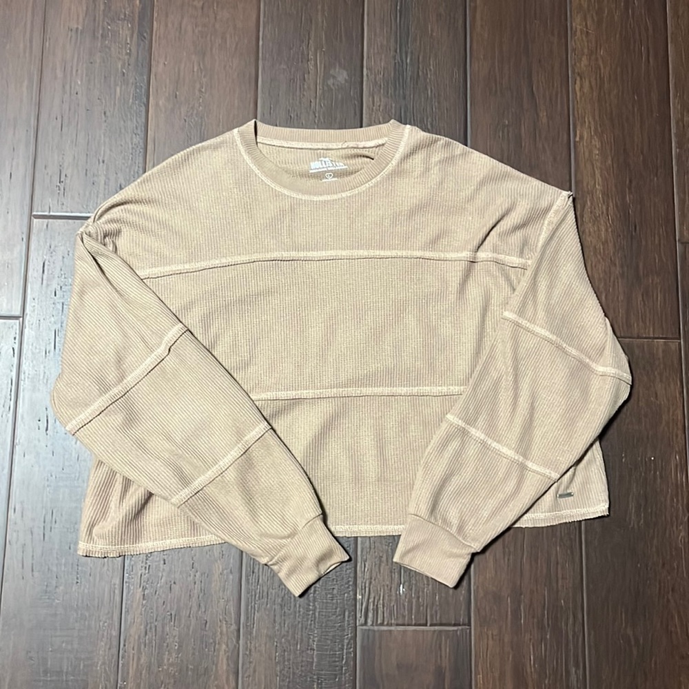 Large ribbed brown Hollister long sleeve